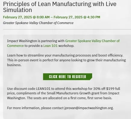 Principles of Lean Manufacturing with Live Simulation training